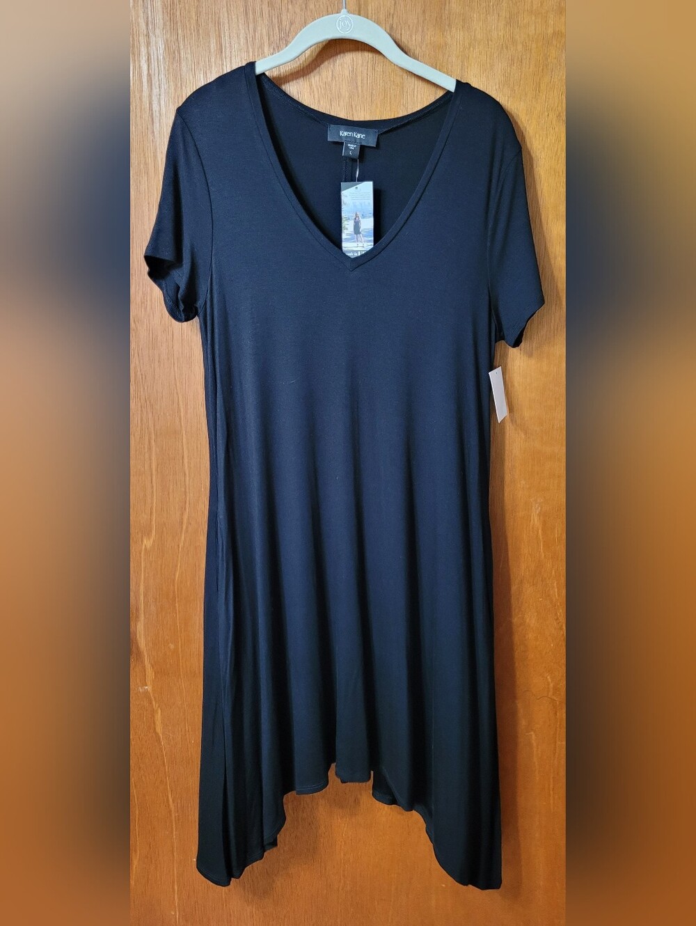 Karen Kane Black V-Neck Short Sleeve Hailey Dress Size Large NWT (1241)